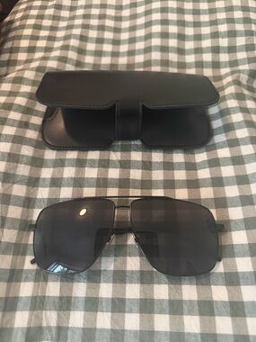 Yves Saint Laurent Black Aviator Sunglasses with Case